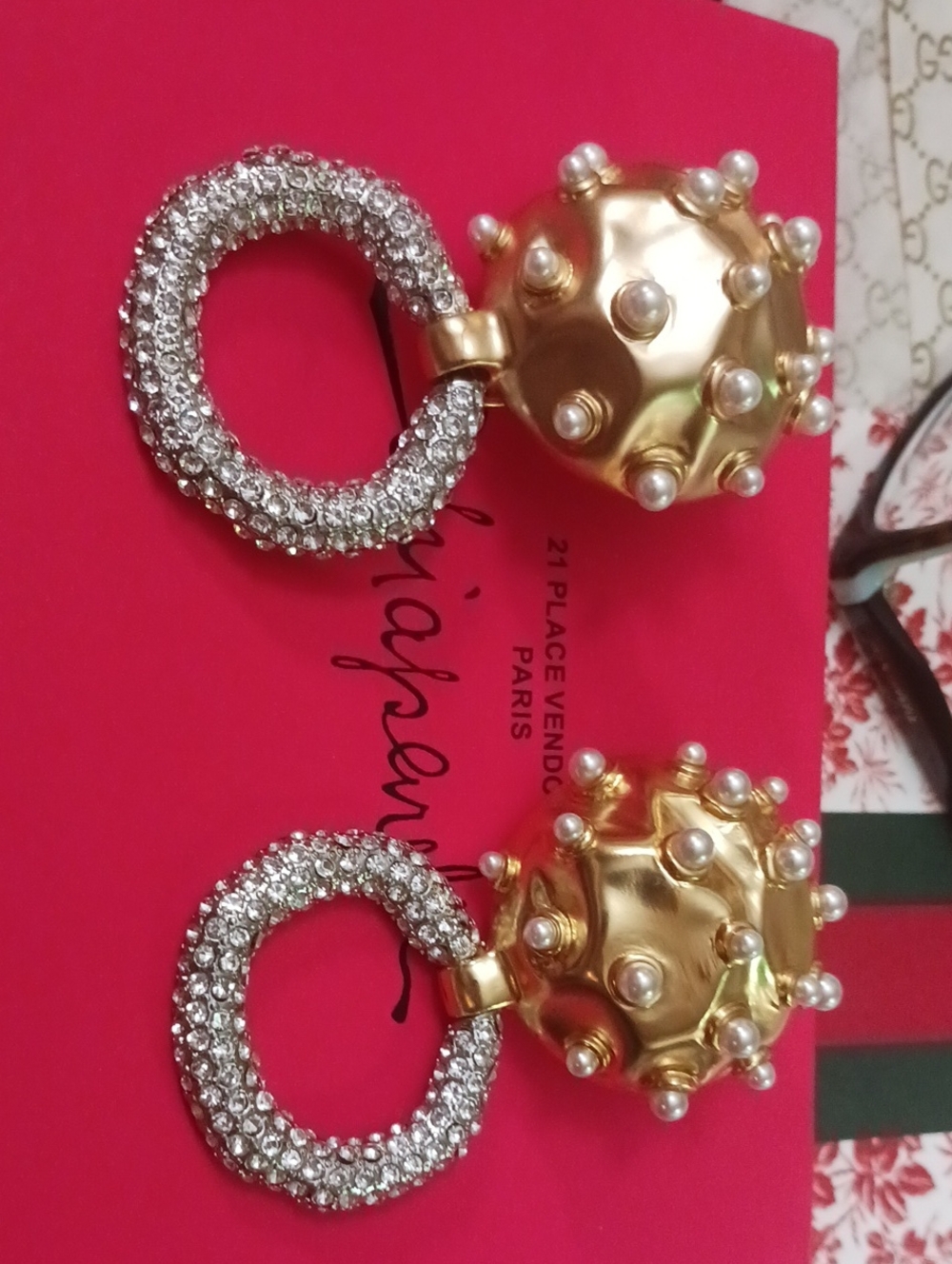 Schiaparelli Haute Couture EARRINGS Large Designed By COVETTI , France Heavy Wt